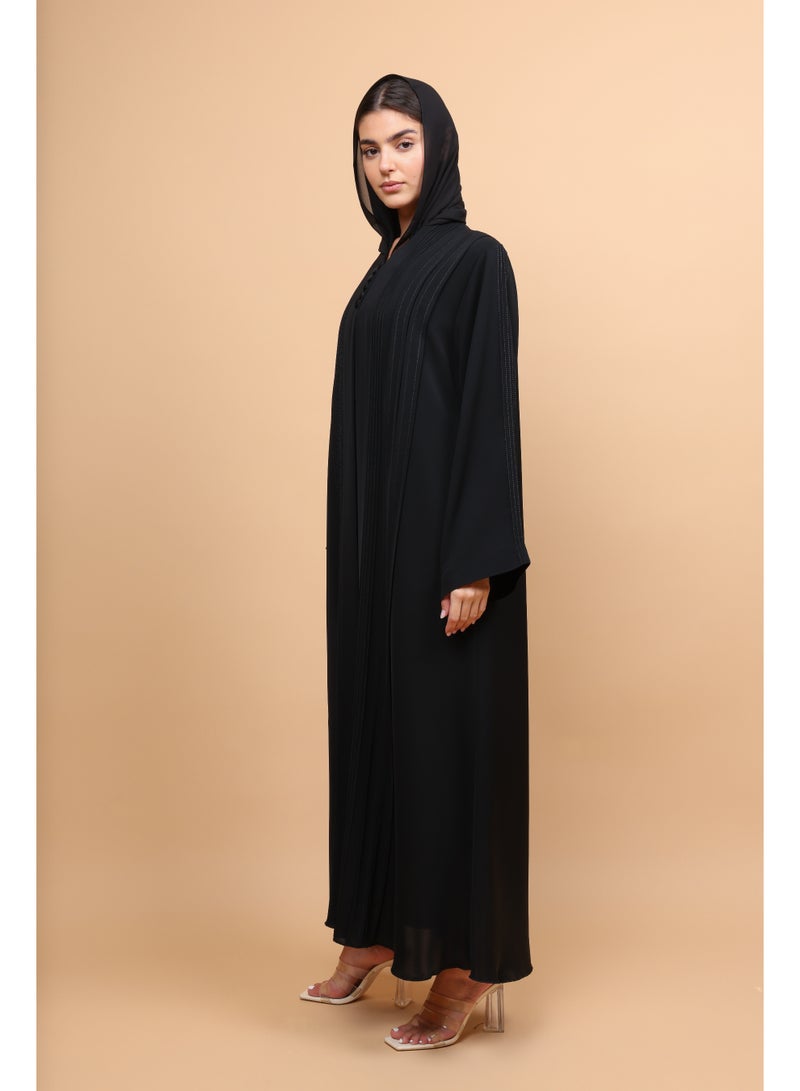 IKKXA Eclipse Pleated-Front Abaya - Image 3